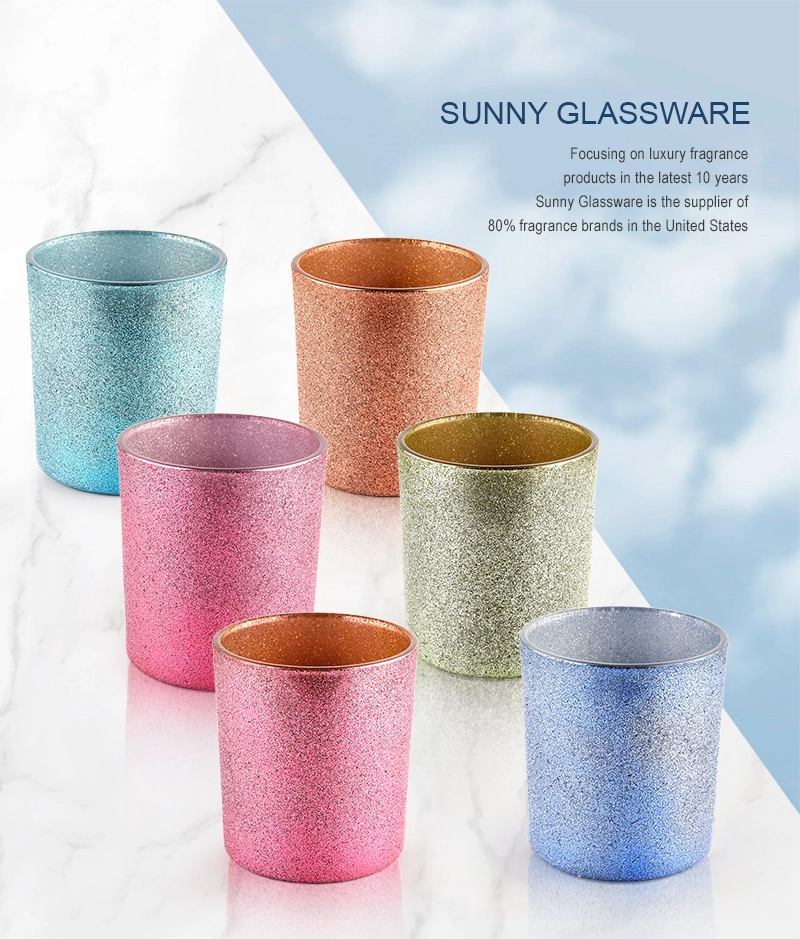 Wholesale cyan frosted glass wax decorative glass candle jar Wholesale cyan frosted glass wax decorative glass candle jar