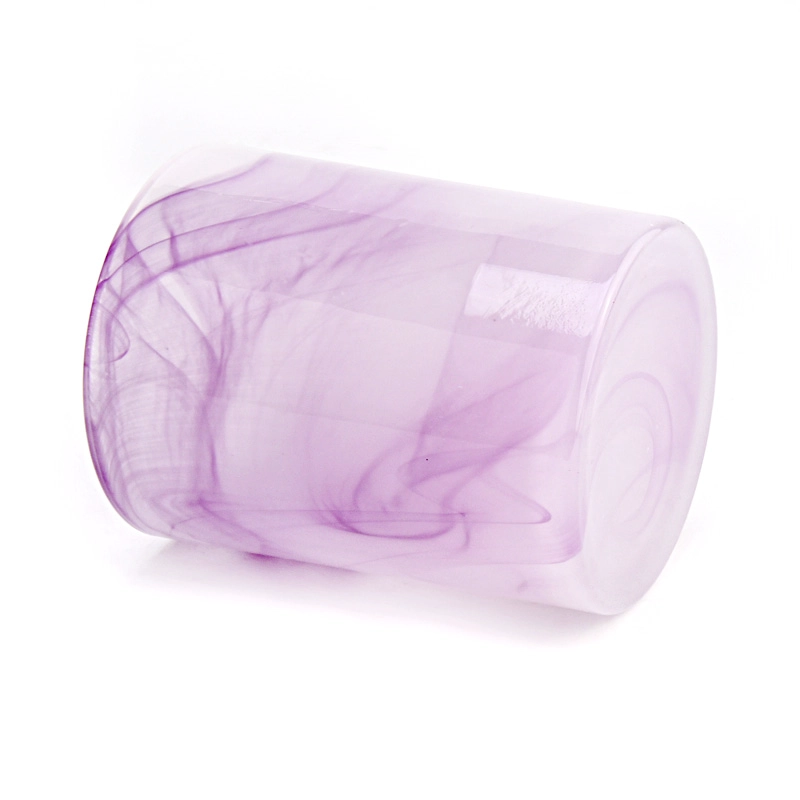 Hot sale 10oz glass purple candle holder for home decor