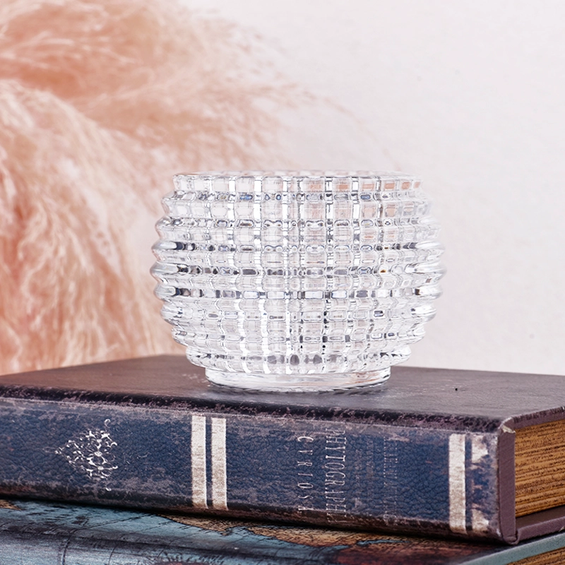 Luxury 6oz round glass candle holder empty jars for candle making