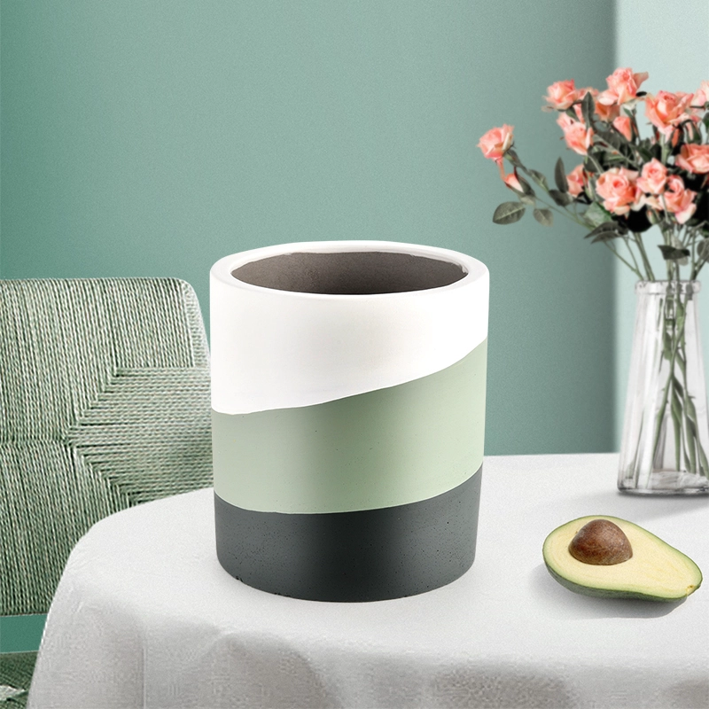 Frosted Concrete Ceramic Candle Jar For Candle Making