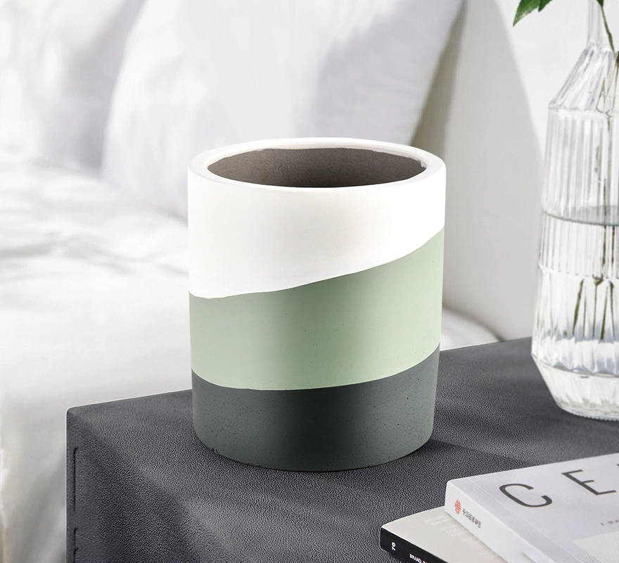 Frosted Concrete Ceramic Candle Jar For Candle Making