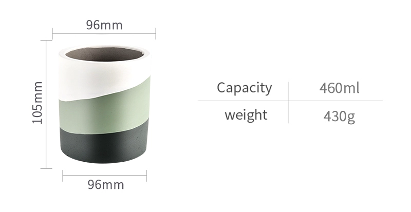 Frosted Concrete Ceramic Candle Jar For Candle Making