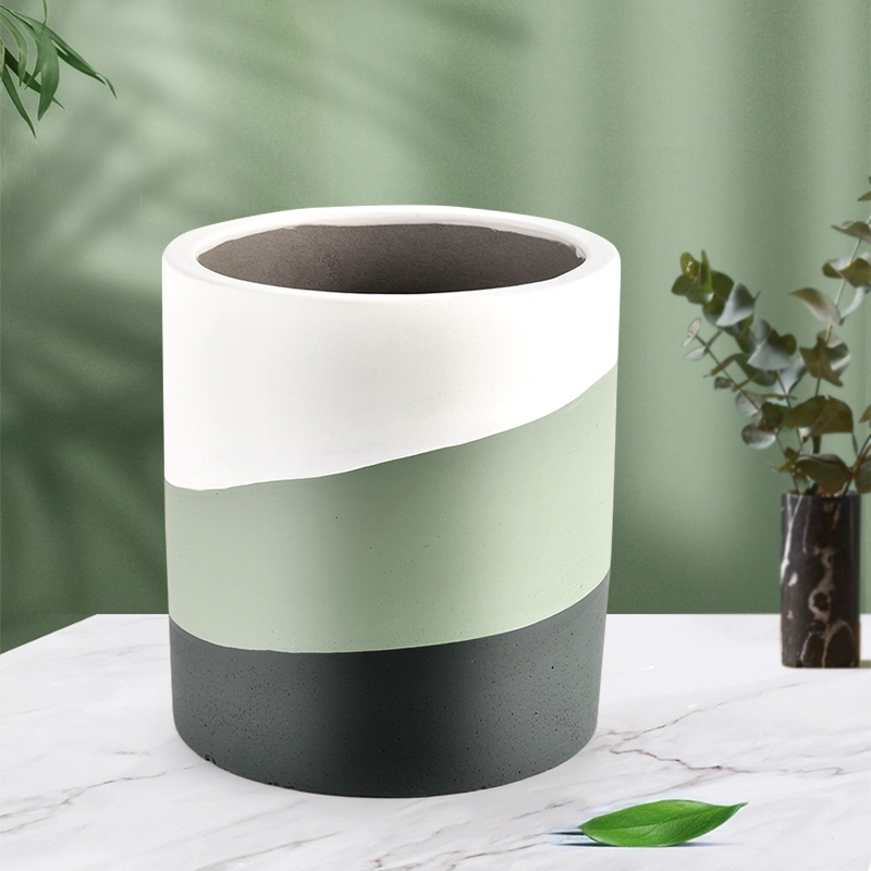Frosted Concrete Ceramic Candle Jar For Candle Making
