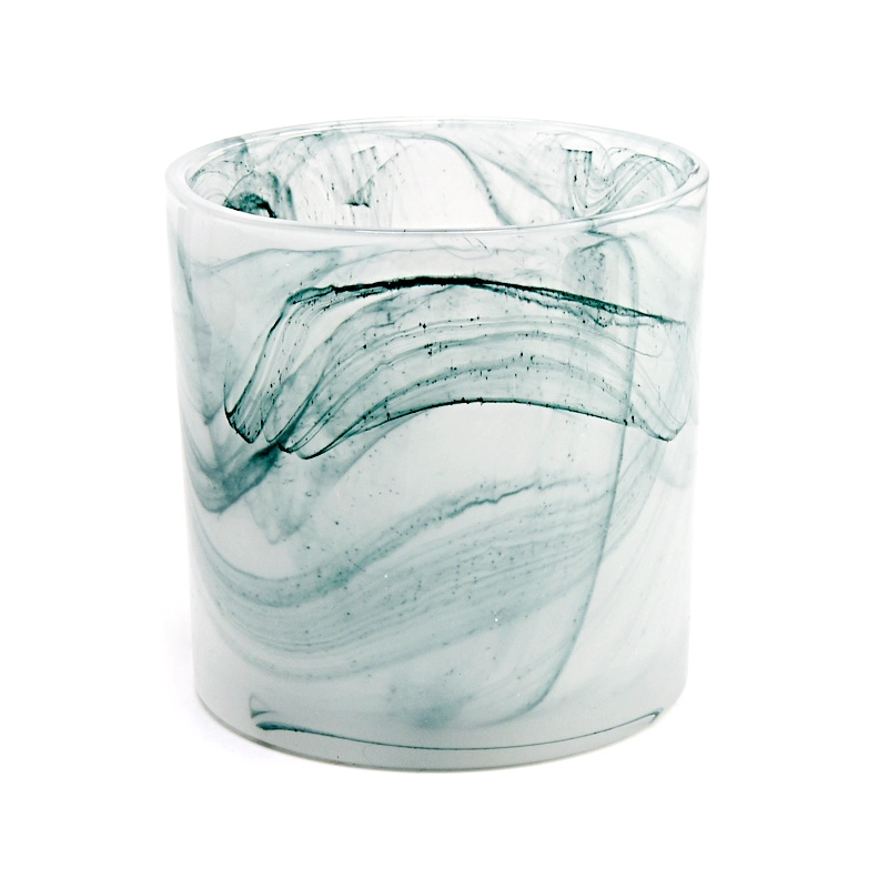 Large capacity decorative empty glass candle vessels for candle making