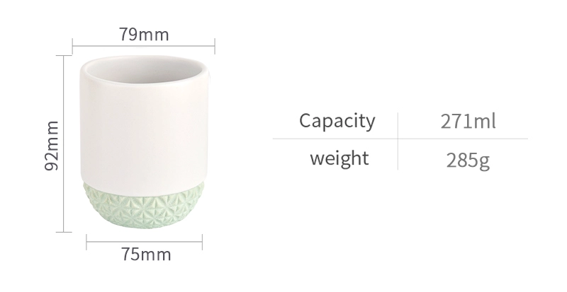 9oz ceramic round candle vessels with colored bottom
