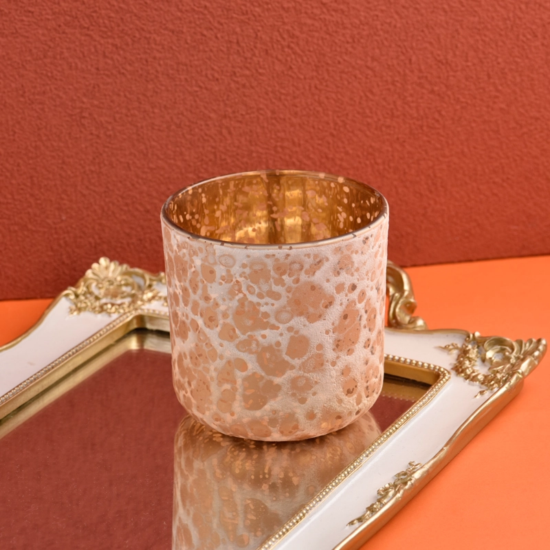 18oz glass electroplating candle jars hand painting effect vessels