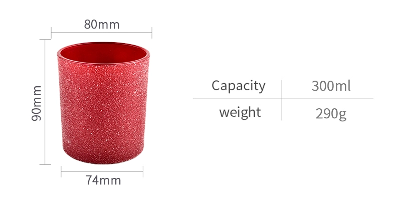 10oz Crimson Frosted Glass Candle Jars For Candle Making
