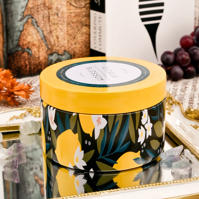 Luxury Candle Aromatherapy Tinplate Wax Cup Metal Candle Jar with Lid