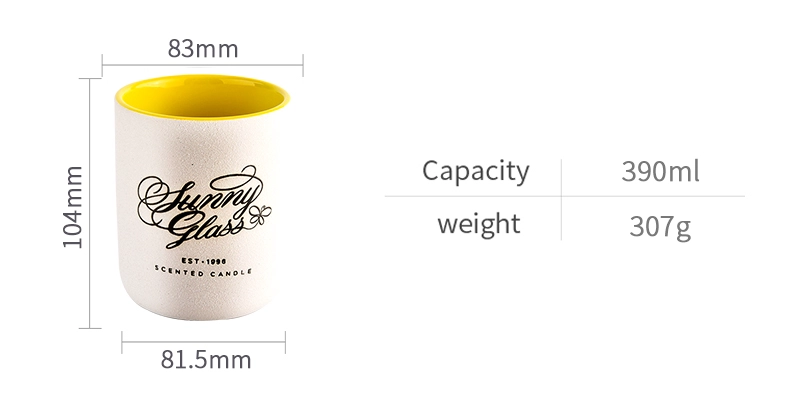 Modern cylindrical ceramic candle jar candle container for candle making