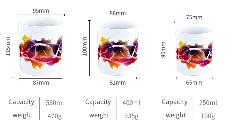 Luxury white glass candle jar colored handmade paint Luxury white glass candle jar colored handmade paint
