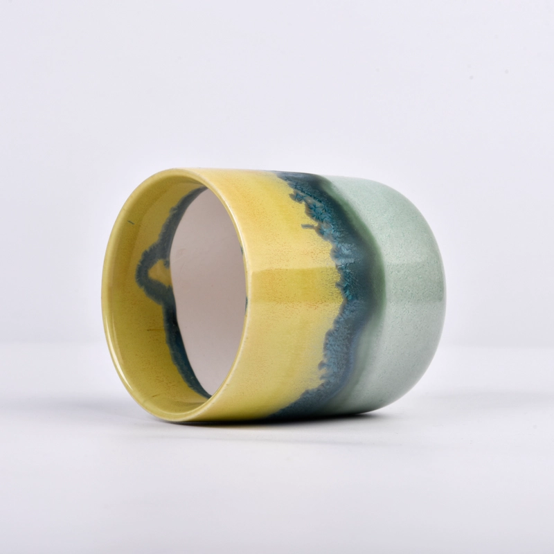 Luxury 13oz ceramic candle jars colorful vessels
