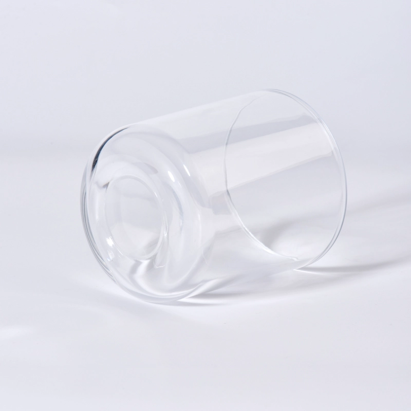 500ml glass candle vessels clear empty round bottom jars