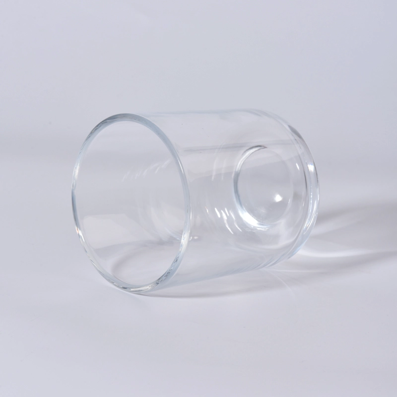 500ml glass candle vessels clear empty round bottom jars