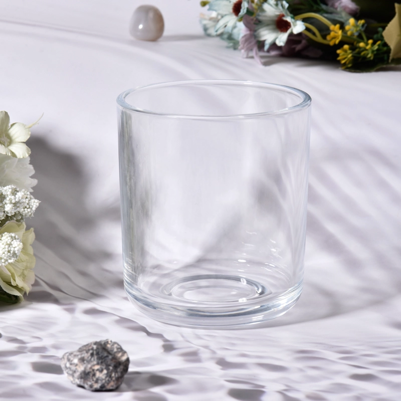 500ml glass candle vessels clear empty round bottom jars