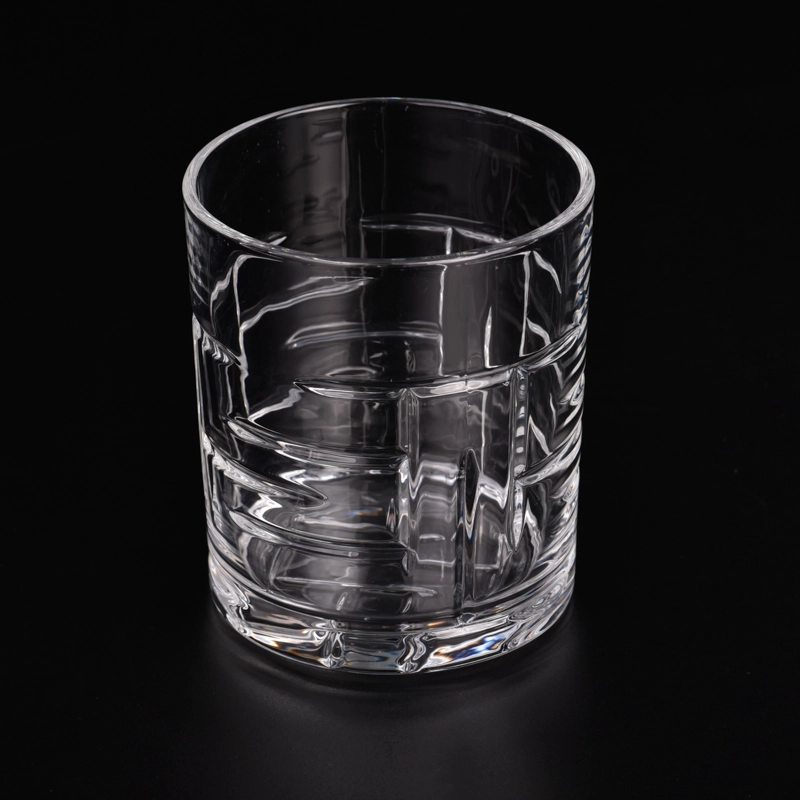 Newly design 12oz clear glass candle jars home decor