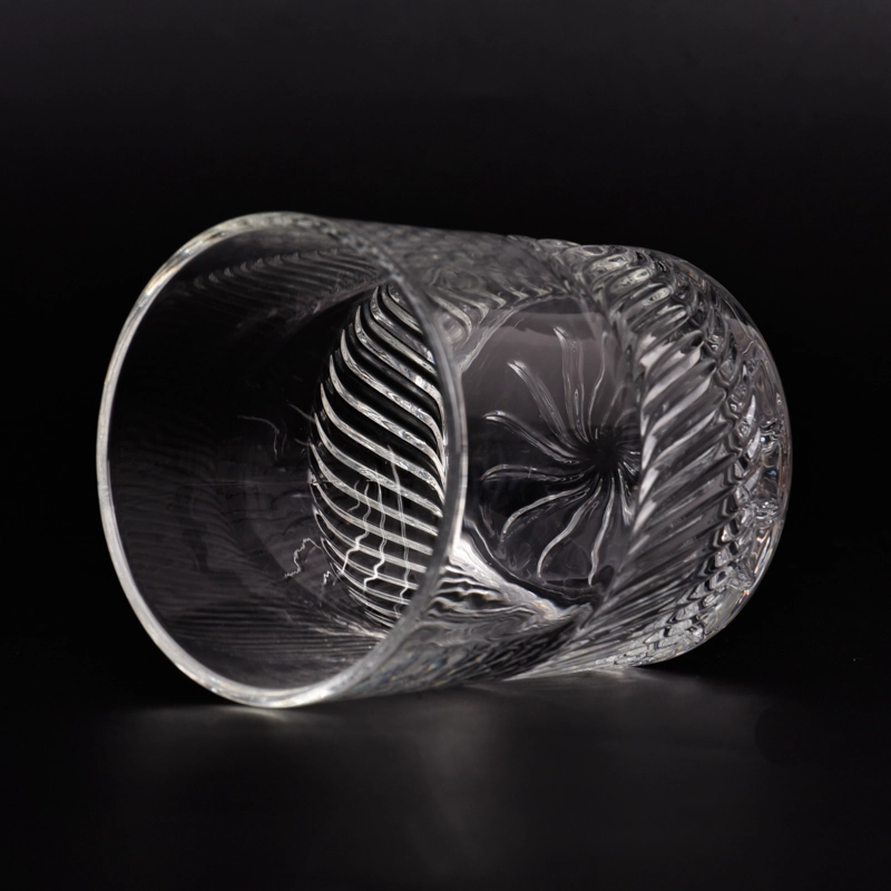 Customized clear glass candle vessels scented candle jars