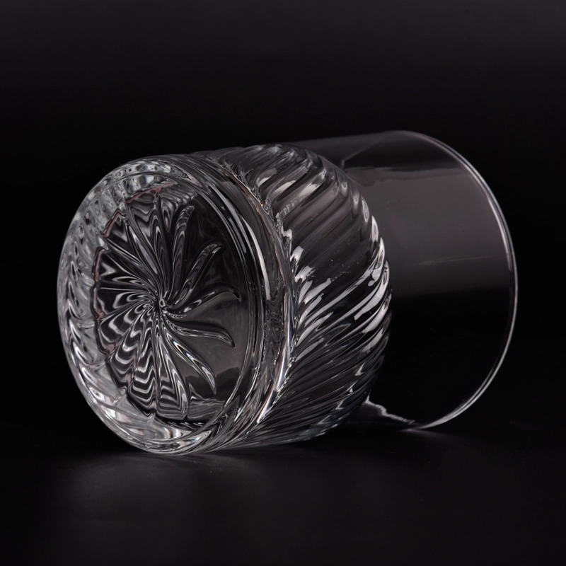 Customized clear glass candle vessels scented candle jars