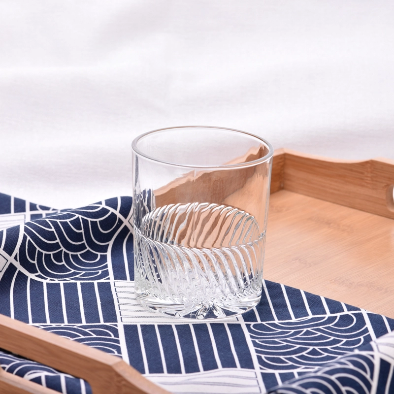 Customized clear glass candle vessels scented candle jars