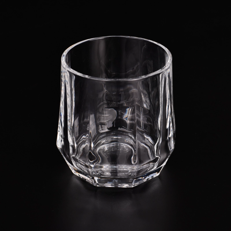 Hot sale empty glass candle holder gorgeous design clear jars