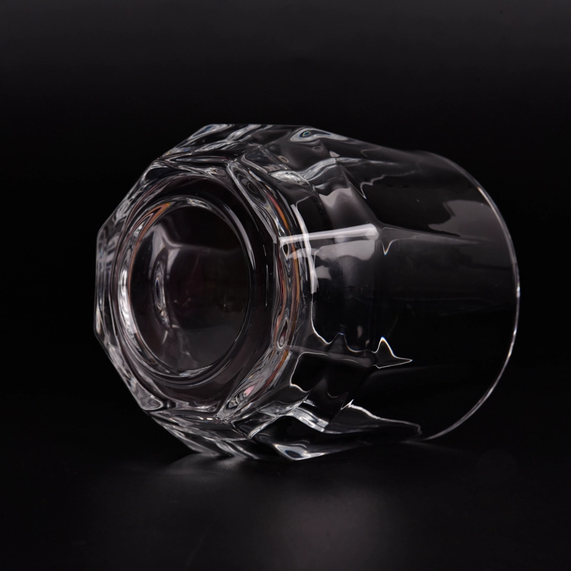 Hot sale empty glass candle holder gorgeous design clear jars