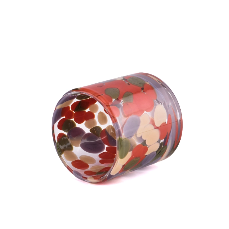 8oz 10oz colorful glass candle holder luxury glass vessels supplier