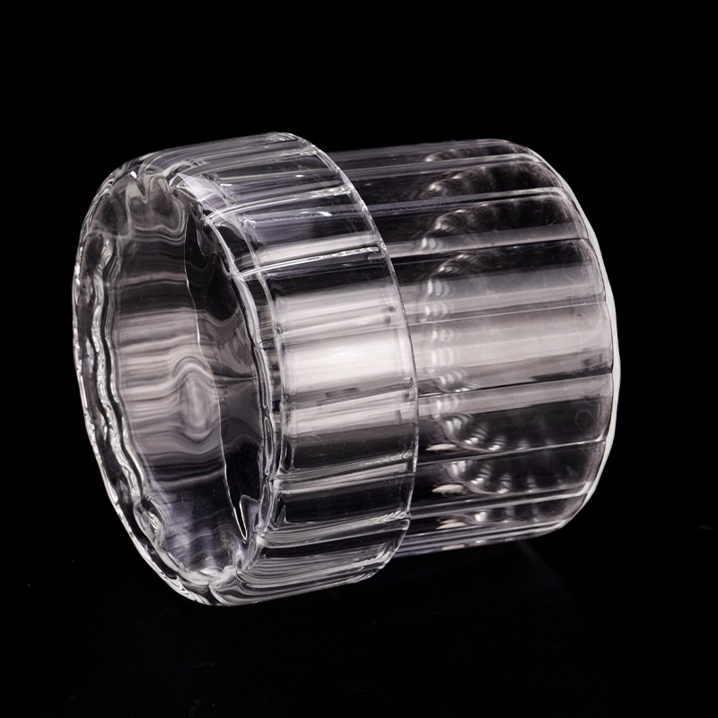 Luxury 14oz glass candle holders with clear glass lids wholesale