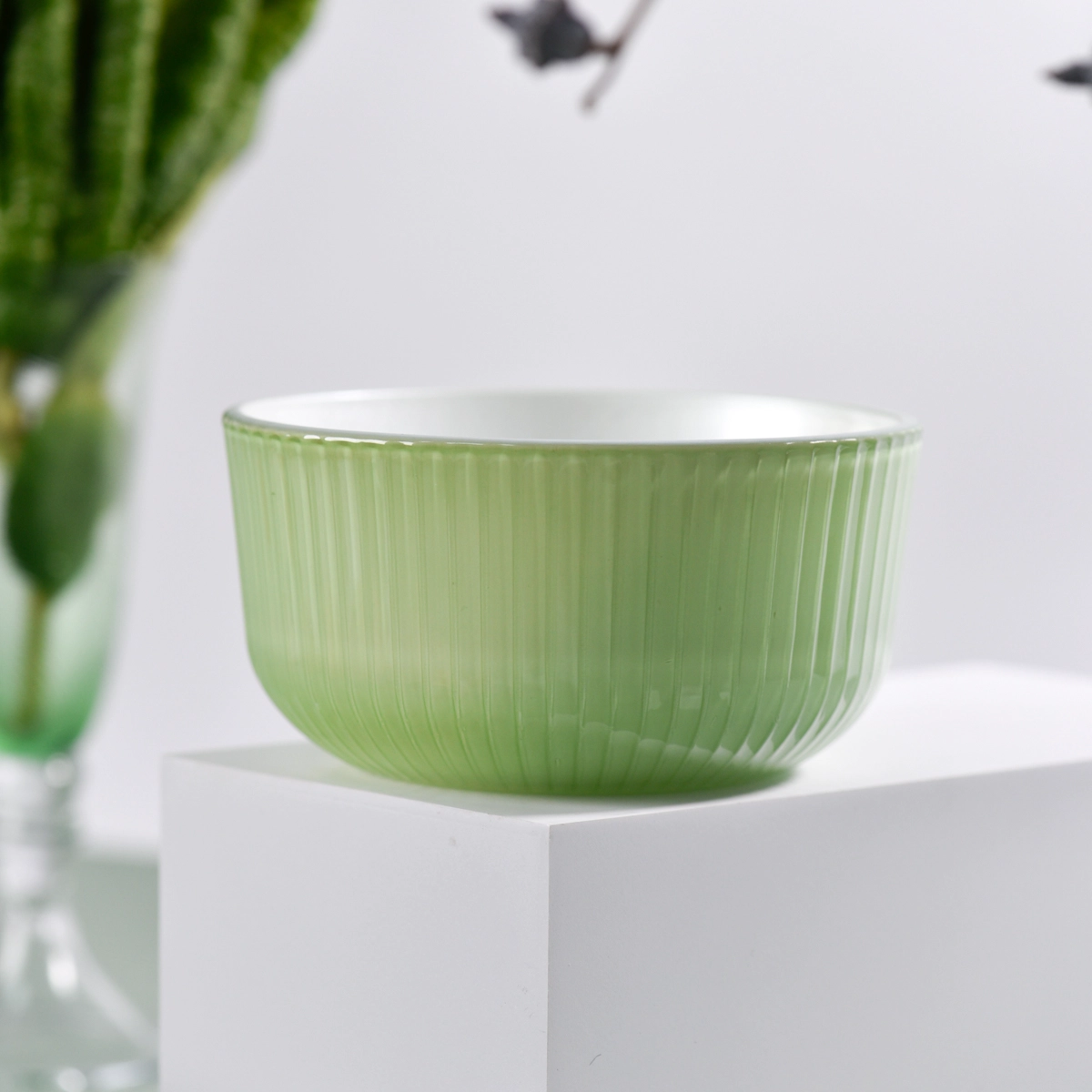 22oz wax large oversize glass candle jar with patterns wholesale