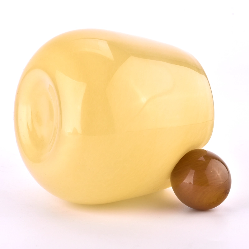 New design large capacity glass candle holder with ball effecting wholesale