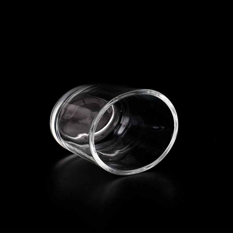 Popular oval glass candle holder clear glass jars for dinning table decoration
