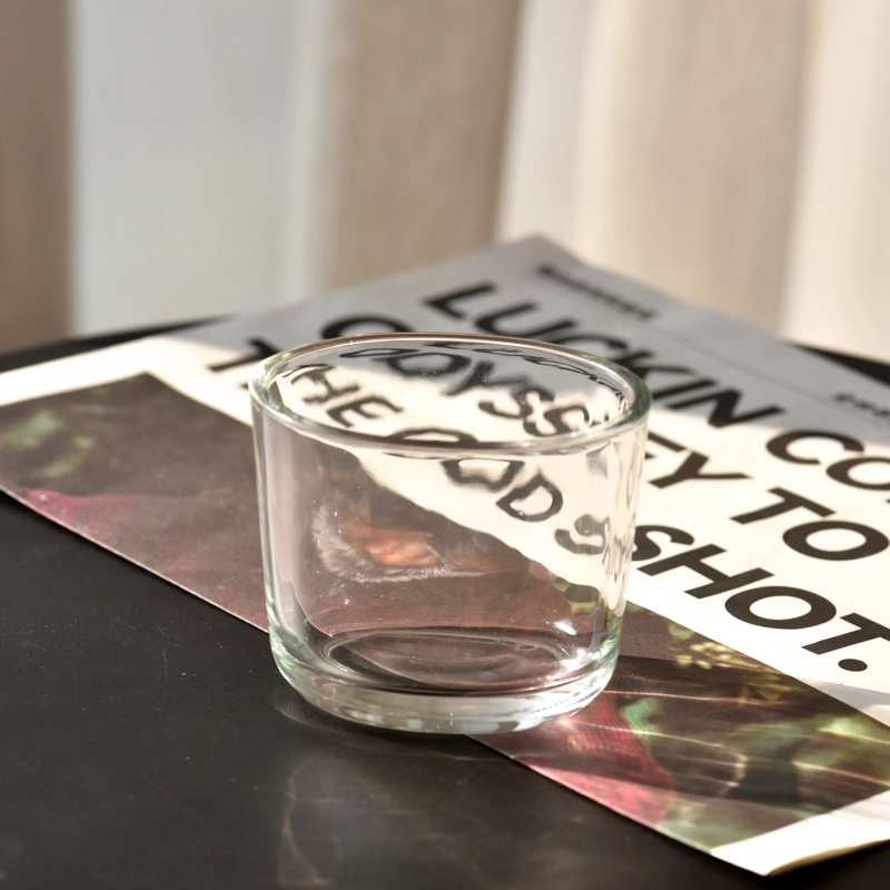 Popular oval glass candle holder clear glass jars for dinning table decoration