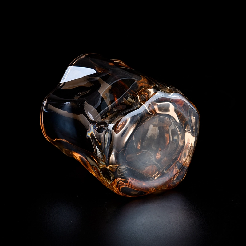 200ml amber glass candle holder with new design glass jars wholesale
