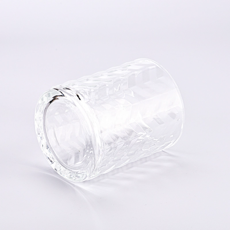 Luxury clear glass candle vessels large capacity glass jars for candle making