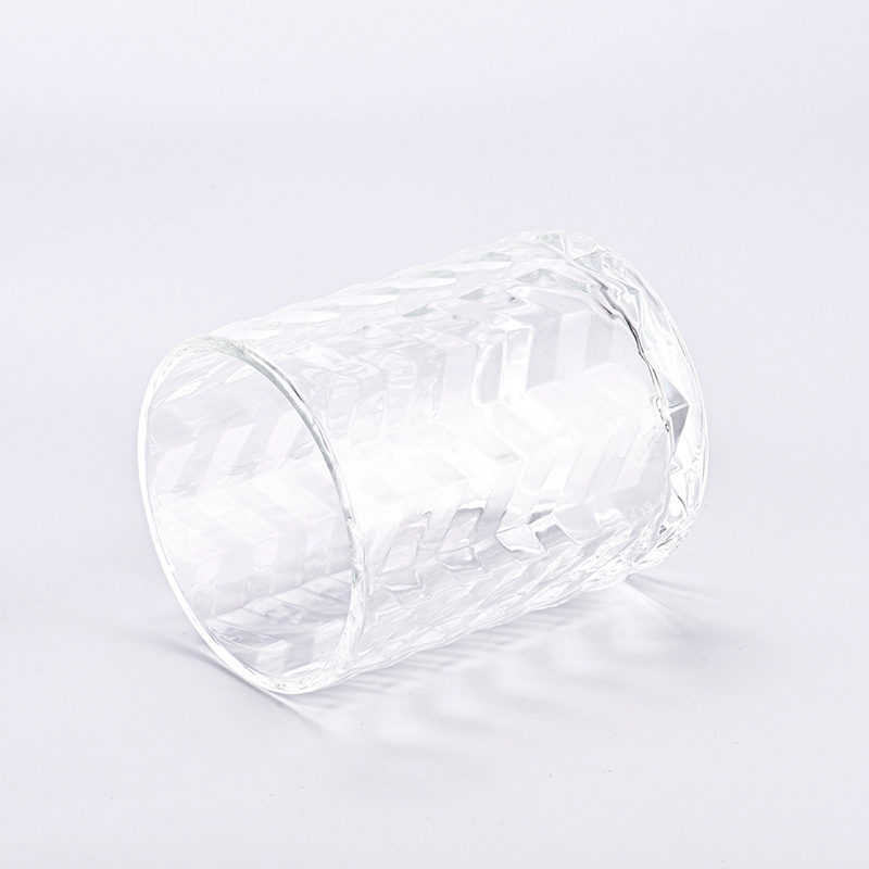 Luxury clear glass candle vessels large capacity glass jars for candle making