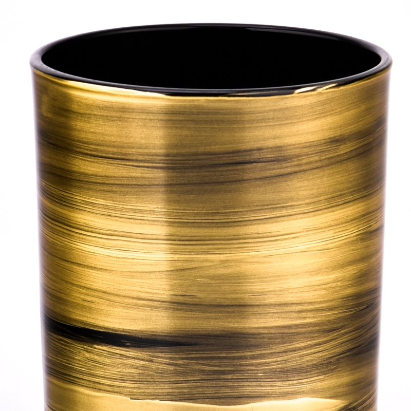 Luxury customized hand-plated colorful glass candle jars for home deco Luxury customized hand-plated colorful glass candle jars for home deco