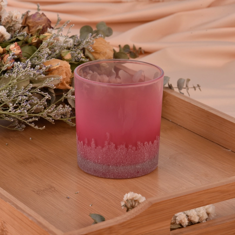 Luxury custom red snowflake pattern glass candle jars for Christmas decorations Luxury custom red snowflake pattern glass candle jars for Christmas decorations