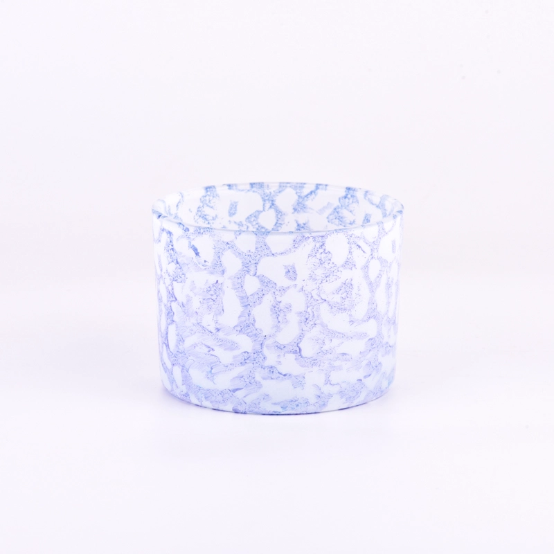 510ml wide mouth rockiness effect on glass candle holder for supplier