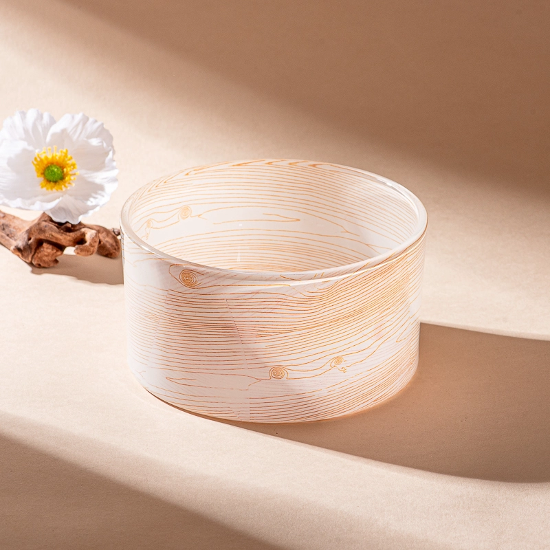 Large Capacity Short Stature Glass Vessel Candle Containers