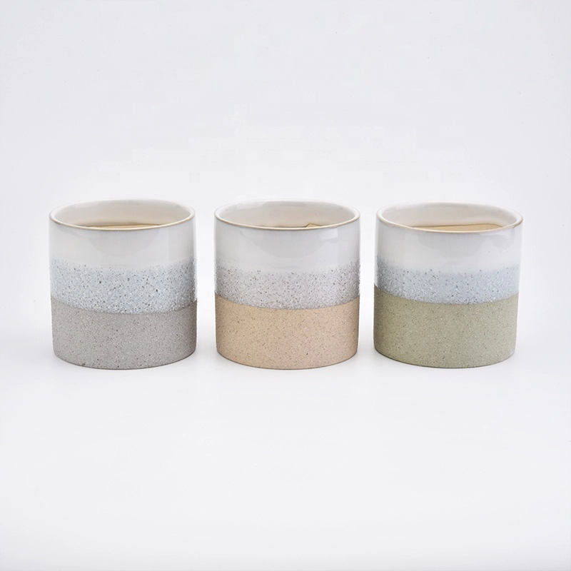 China Frosted candle containers cylinder ceramic candle holder vintage manufacturer
