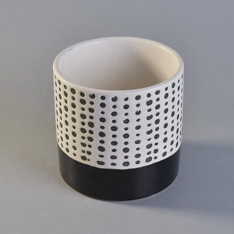 Customized black candle votive holder ceramic candle jars wedding centerpieces factory