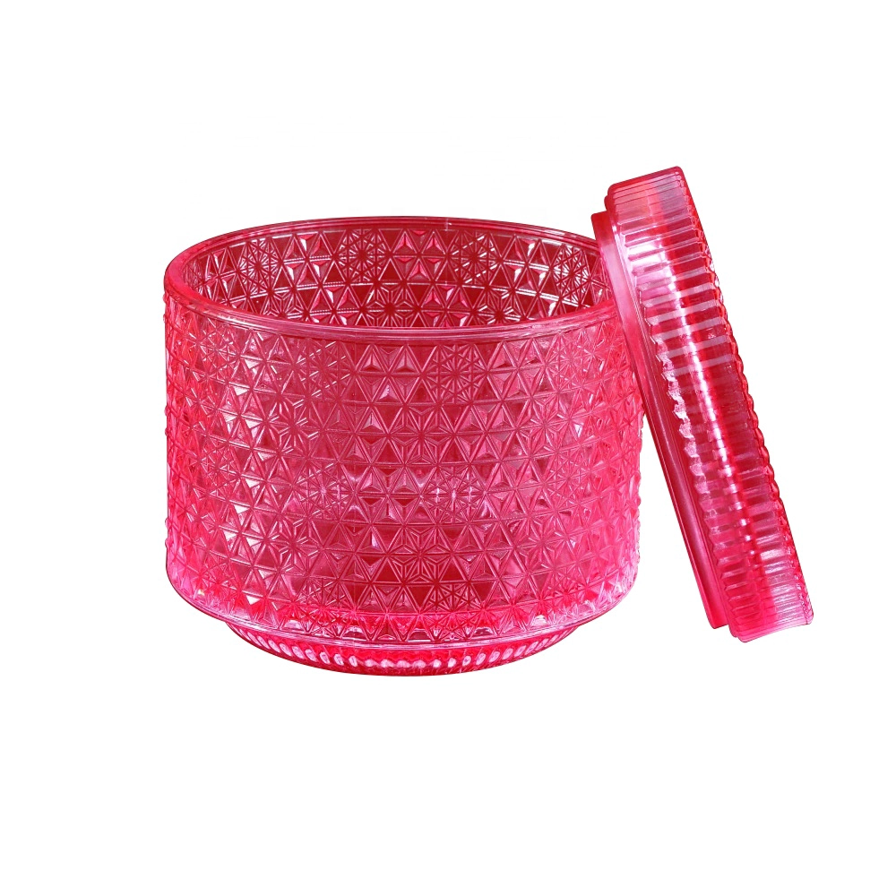 Hot sales crystal empty luxury candle glass jar with lids 10oz 12oz