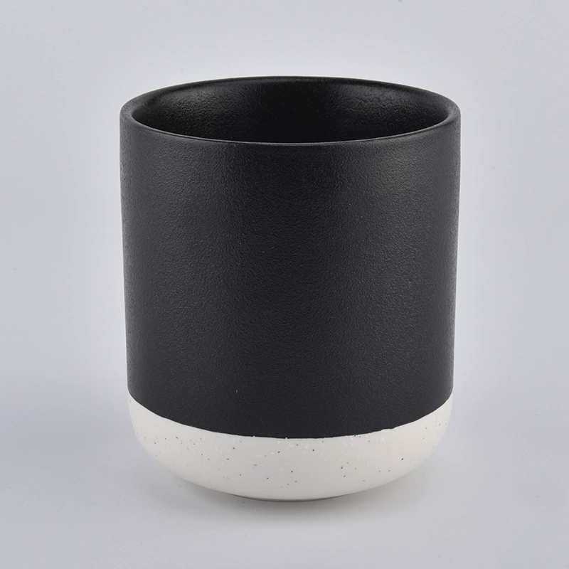 Matt black unique bulk ceramic candle jars