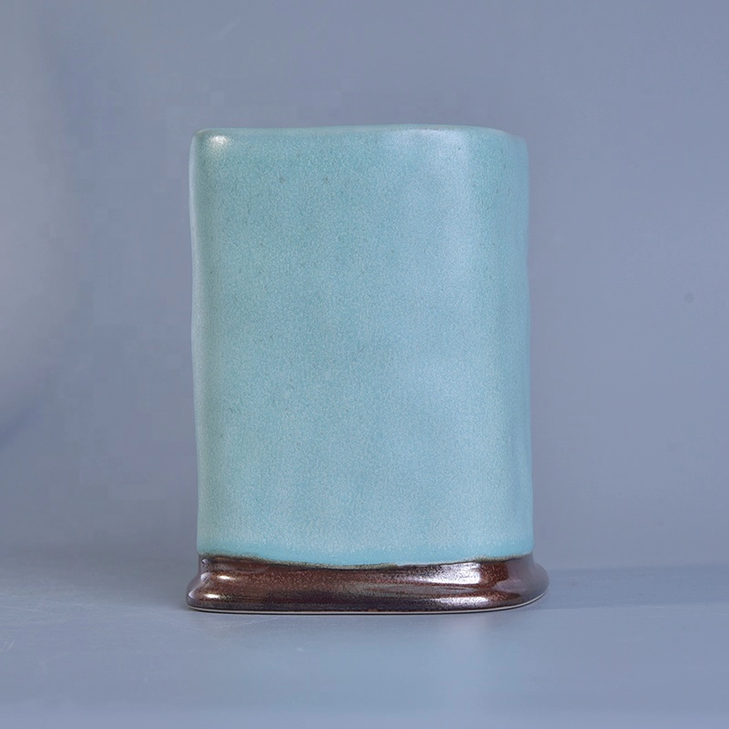 Square ceramic candle holder decorative candle cups