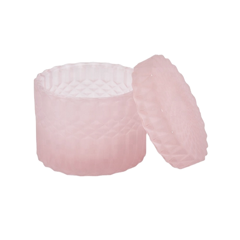 China Matte candle container glass candle jars in bulk with lid manufacturer