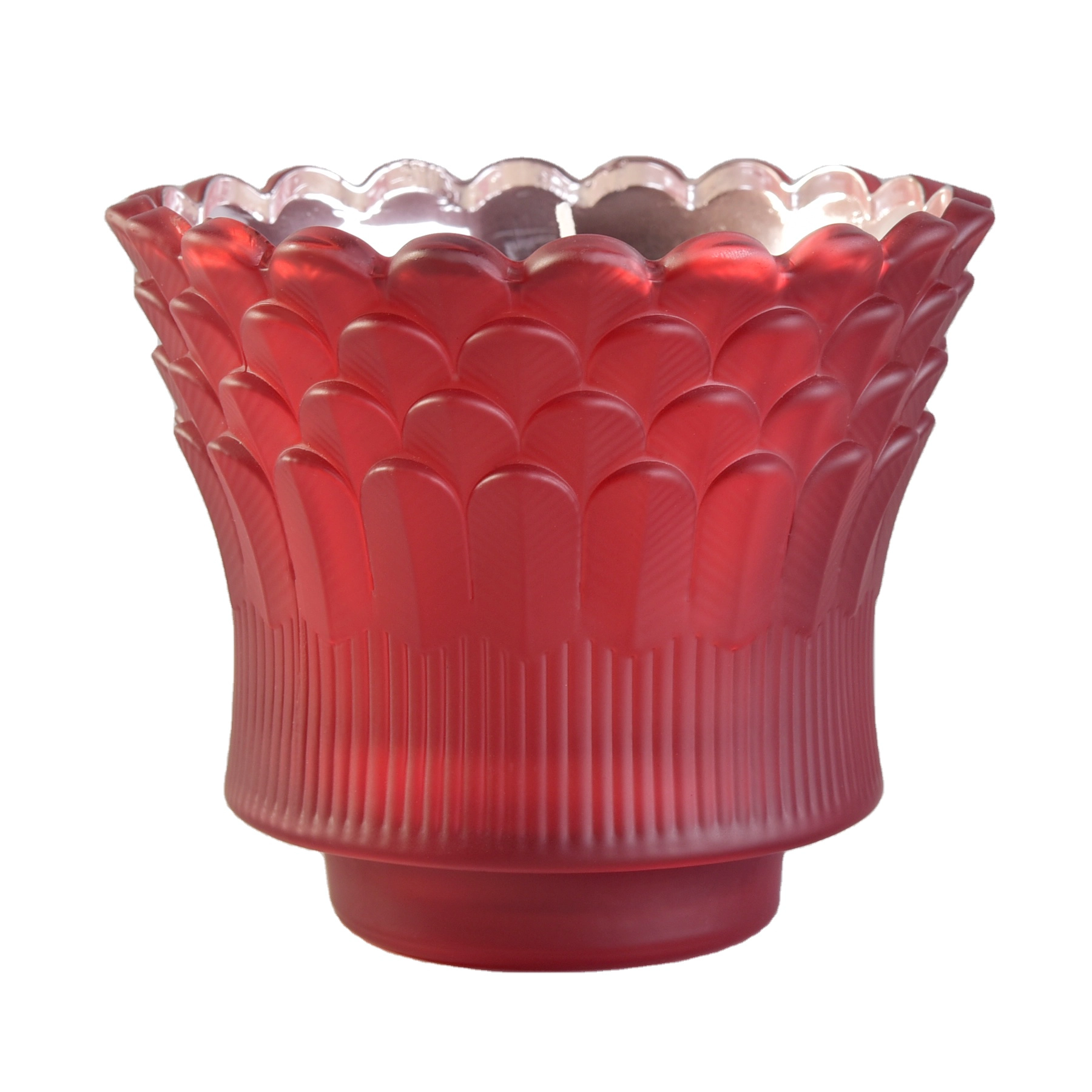 Suppliers feather design scented candles luxury glass candle holders