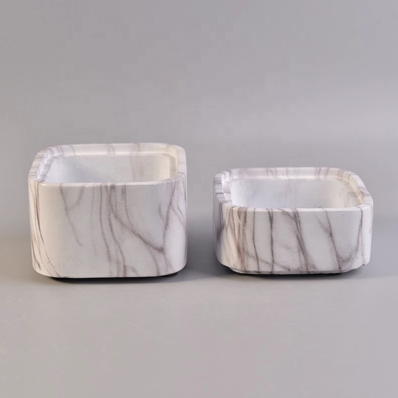 Square concrete candle holder for home decor