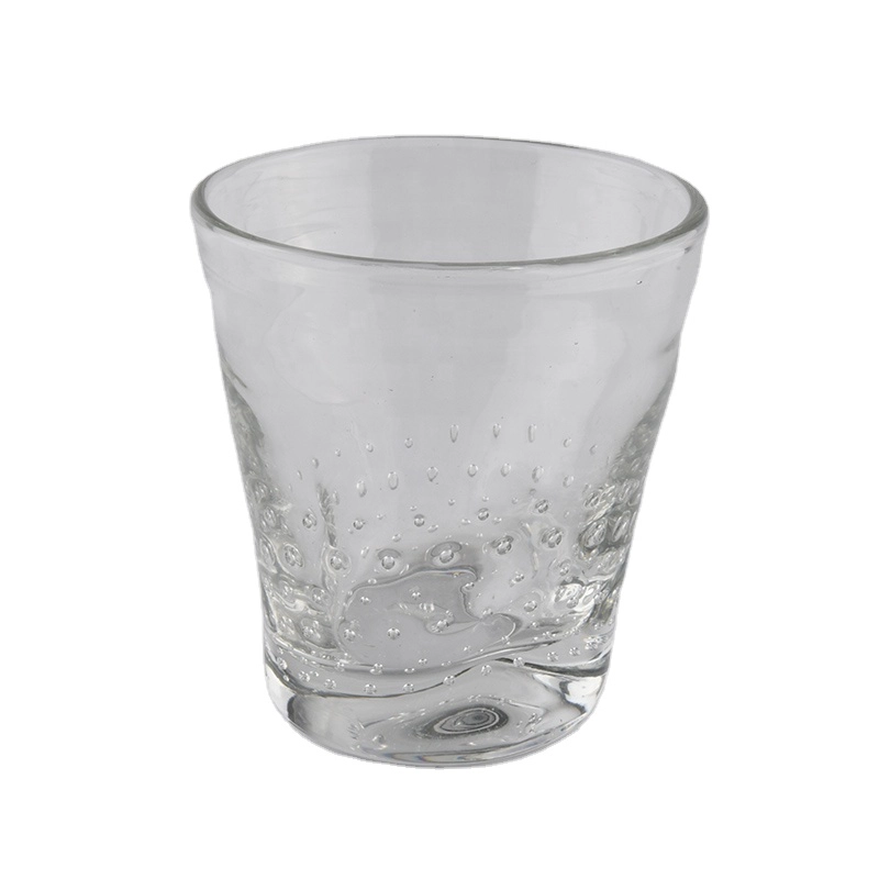 bubble inside handmade glass candle vessels