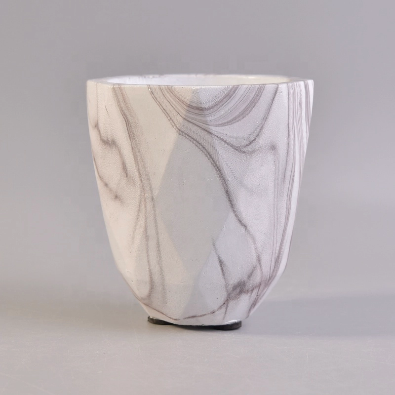 Geo custom cement candle jar for home decor