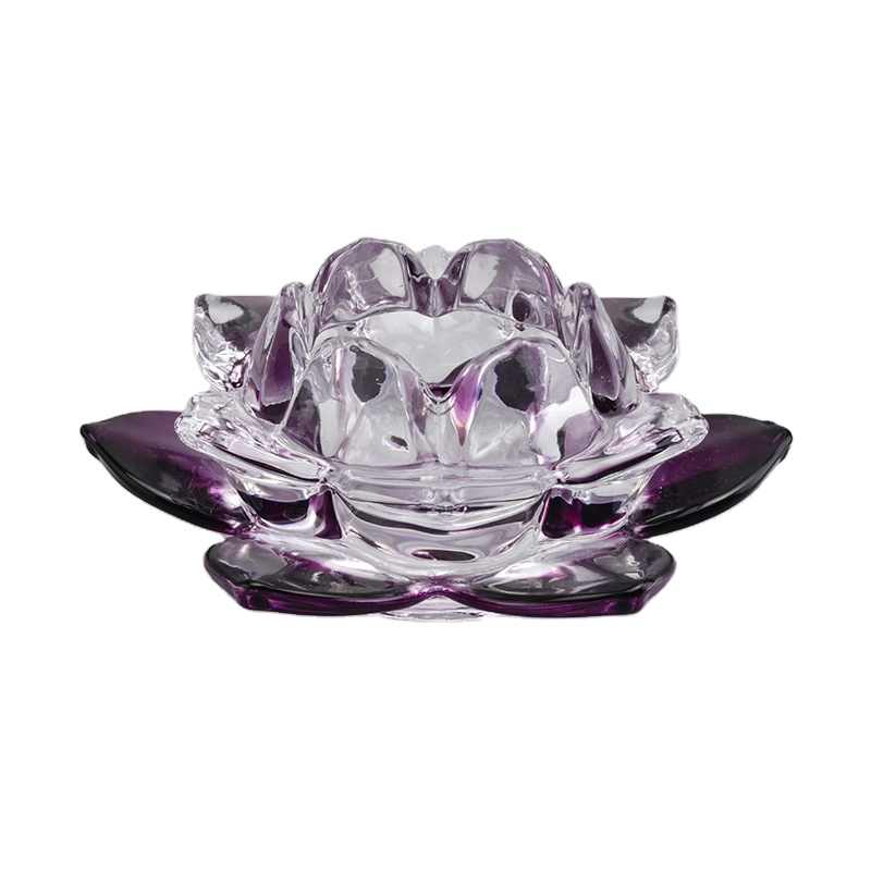 Luxury flower shape design glass candle jar for candle making
