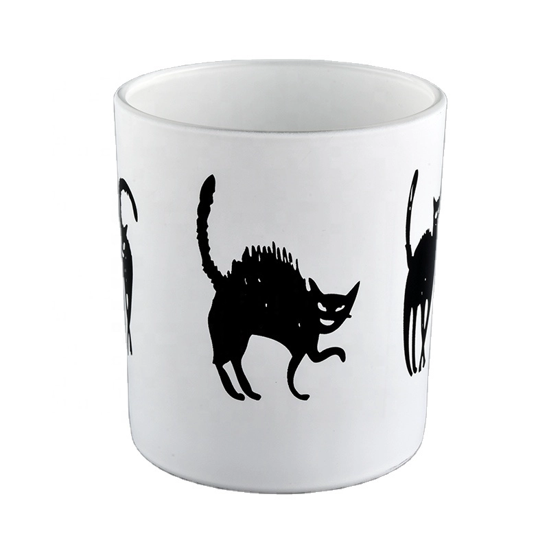 Holiday glass candle holders with custom logo printing