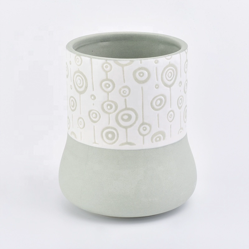 Personalized green glazed candle votive holder church ceramic jar wedding decoration in bulk